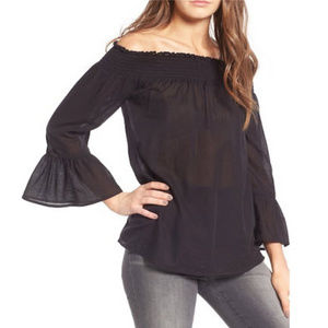 Treasure & Bond Bell Sleeve Off the Shoulder Top L